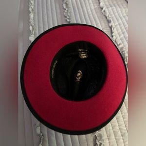 Black and Red men’s brim fedora hat